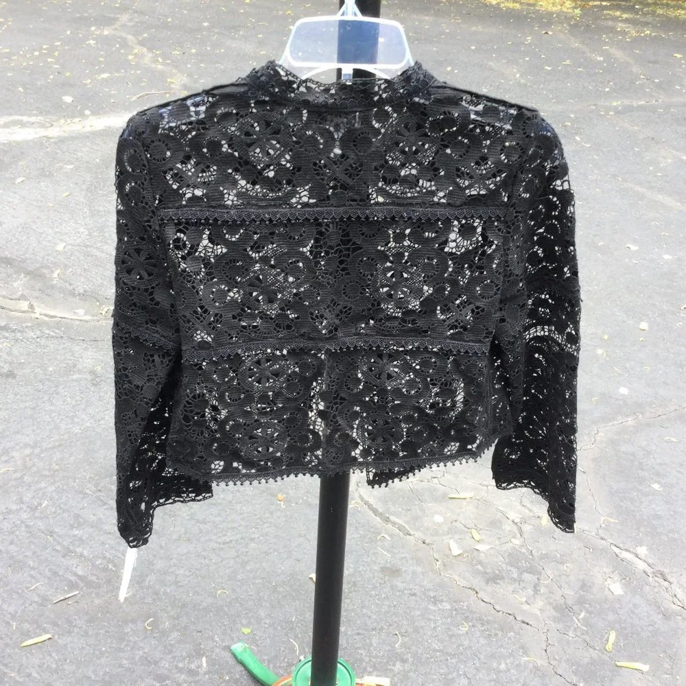 Talbots All Occasions Black Lace Top - Picture 2 of 2